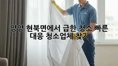 양양 현북면에서 급한 청소? 빠른 대응 청소업체 찾기!