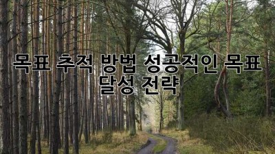 목표 추적 방법: 성공적인 목표 달성 전략