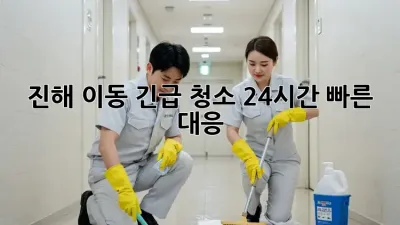 🚨진해 이동 긴급 청소🚨 24시간 빠른 대응!